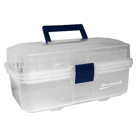 Homak 13in Plastic Transparent Toolbox w/ 2 Tray Tier TP00113067
